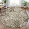 Piper Looms Chantille Geometric ACN2116 Brown Machine Washable Area Rug Round Lifestyle Image Feature