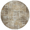 Piper Looms Chantille Geometric ACN2116 Brown Machine Washable Area Rug Round Main Image