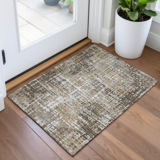 Piper Looms Chantille Geometric ACN2116 Brown Machine Washable Area Rug Scatter Lifestyle Image Feature