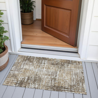 Piper Looms Chantille Geometric ACN2116 Brown Machine Washable Area Rug Scatter Outdoor Lifestyle Image Feature