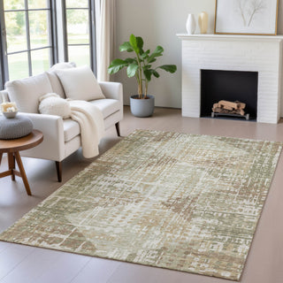 Piper Looms Chantille Geometric ACN2116 Fern Machine Washable Area Rug Lifestyle Image Feature