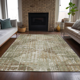 Piper Looms Chantille Geometric ACN2116 Fern Machine Washable Area Rug Lifestyle Image Feature