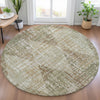 Piper Looms Chantille Geometric ACN2116 Fern Machine Washable Area Rug Round Lifestyle Image Feature