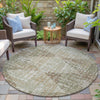 Piper Looms Chantille Geometric ACN2116 Fern Machine Washable Area Rug Round Outdoor Lifestyle Image Feature