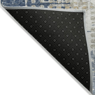 Piper Looms Chantille Geometric ACN2116 Navy Machine Washable Area Rug Backing Image