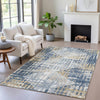 Piper Looms Chantille Geometric ACN2116 Navy Machine Washable Area Rug Lifestyle Image Feature