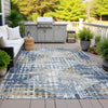 Piper Looms Chantille Geometric ACN2116 Navy Machine Washable Area Rug Outdoor Lifestyle Image Feature