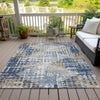 Piper Looms Chantille Geometric ACN2116 Navy Machine Washable Area Rug Outdoor Lifestyle Image Feature