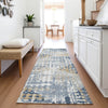 Piper Looms Chantille Geometric ACN2116 Navy Machine Washable Area Rug Runner Lifestyle Image Feature