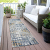 Piper Looms Chantille Geometric ACN2116 Navy Machine Washable Area Rug Runner Outdoor Lifestyle Image Feature