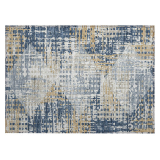 Piper Looms Chantille Geometric ACN2116 Navy Machine Washable Area Rug Scatter Main Image