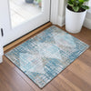Piper Looms Chantille Geometric ACN2116 Teal Machine Washable Area Rug Scatter Lifestyle Image Feature