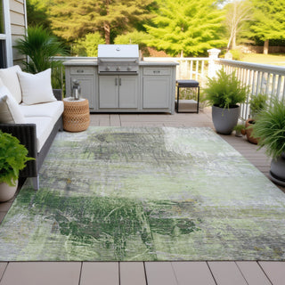 Piper Looms Chantille Abstract ACN2117 Aloe Machine Washable Area Rug Outdoor Lifestyle Image Feature