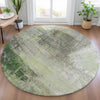 Piper Looms Chantille Abstract ACN2117 Aloe Machine Washable Area Rug Round Lifestyle Image Feature