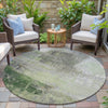 Piper Looms Chantille Abstract ACN2117 Aloe Machine Washable Area Rug Round Outdoor Lifestyle Image Feature