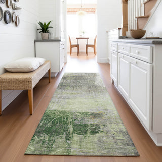 Piper Looms Chantille Abstract ACN2117 Aloe Machine Washable Area Rug Runner Lifestyle Image Feature