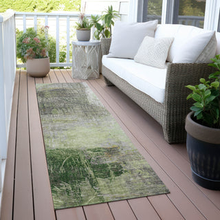 Piper Looms Chantille Abstract ACN2117 Aloe Machine Washable Area Rug Runner Outdoor Lifestyle Image Feature