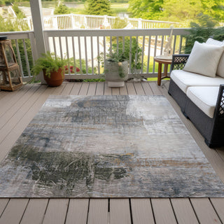 Piper Looms Chantille Abstract ACN2117 Putty Machine Washable Area Rug Outdoor Lifestyle Image Feature