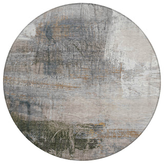Piper Looms Chantille Abstract ACN2117 Putty Machine Washable Area Rug Round Main Image
