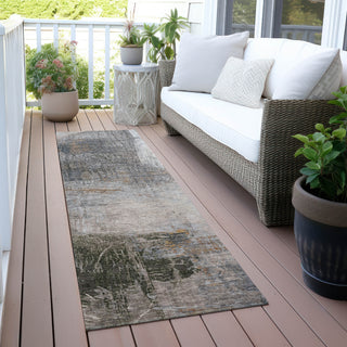 Piper Looms Chantille Abstract ACN2117 Putty Machine Washable Area Rug Runner Outdoor Lifestyle Image Feature