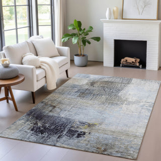 Piper Looms Chantille Abstract ACN2117 Sky Machine Washable Area Rug Lifestyle Image Feature