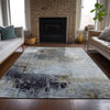 Piper Looms Chantille Abstract ACN2117 Sky Machine Washable Area Rug Lifestyle Image Feature