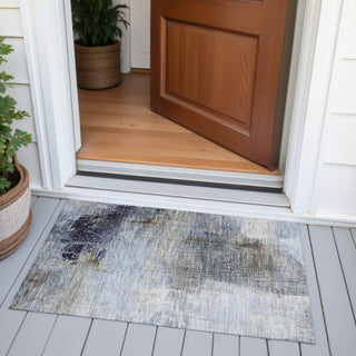Piper Looms Chantille Abstract ACN2117 Sky Machine Washable Area Rug Scatter Outdoor Lifestyle Image Feature