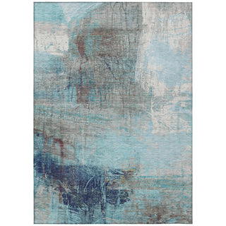 Piper Looms Chantille Abstract ACN2117 Teal Machine Washable Area Rug main image