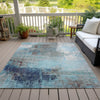 Piper Looms Chantille Abstract ACN2117 Teal Machine Washable Area Rug Outdoor Lifestyle Image Feature