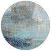 Piper Looms Chantille Abstract ACN2117 Teal Machine Washable Area Rug Round Main Image