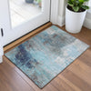 Piper Looms Chantille Abstract ACN2117 Teal Machine Washable Area Rug Scatter Lifestyle Image Feature
