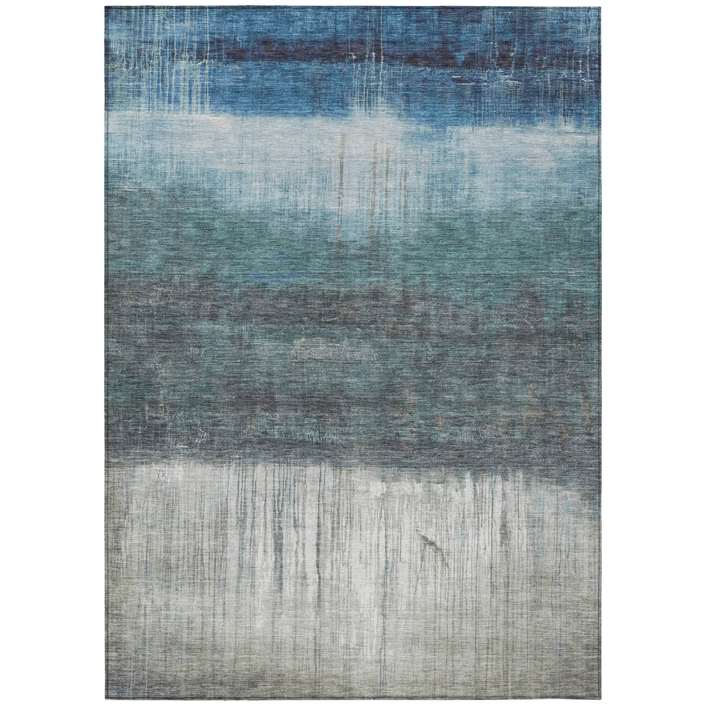 Piper Looms Chantille Abstract ACN2118 Blue Machine Washable Area Rug main image