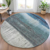 Piper Looms Chantille Abstract ACN2118 Blue Machine Washable Area Rug Round Lifestyle Image Feature