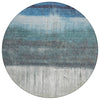 Piper Looms Chantille Abstract ACN2118 Blue Machine Washable Area Rug Round Main Image