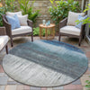 Piper Looms Chantille Abstract ACN2118 Blue Machine Washable Area Rug Round Outdoor Lifestyle Image Feature