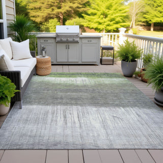 Piper Looms Chantille Abstract ACN2118 Fern Machine Washable Area Rug Outdoor Lifestyle Image Feature