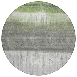 Piper Looms Chantille Abstract ACN2118 Fern Machine Washable Area Rug Round Main Image