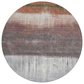 Piper Looms Chantille Abstract ACN2118 Paprika Machine Washable Area Rug Round Main Image