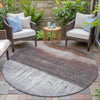 Piper Looms Chantille Abstract ACN2118 Paprika Machine Washable Area Rug Round Outdoor Lifestyle Image Feature