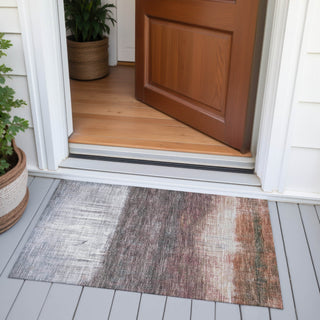 Piper Looms Chantille Abstract ACN2118 Paprika Machine Washable Area Rug Scatter Outdoor Lifestyle Image Feature