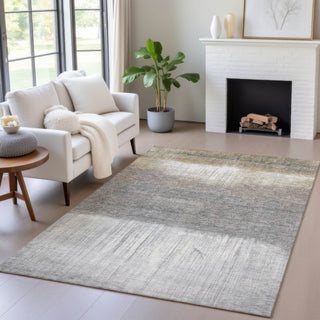 Piper Looms Chantille Abstract ACN2118 Taupe Machine Washable Area Rug Lifestyle Image Feature