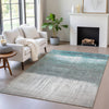 Piper Looms Chantille Abstract ACN2118 Teal Machine Washable Area Rug Lifestyle Image Feature