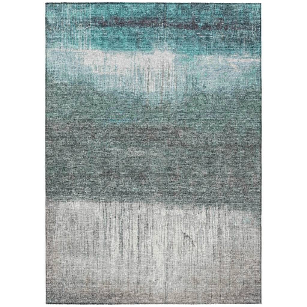Piper Looms Chantille Abstract ACN2118 Teal Machine Washable Area Rug main image