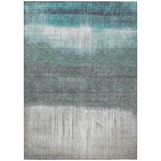 Piper Looms Chantille Abstract ACN2118 Teal Machine Washable Area Rug main image