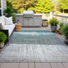 Piper Looms Chantille Abstract ACN2118 Teal Machine Washable Area Rug Outdoor Lifestyle Image Feature