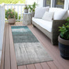 Piper Looms Chantille Abstract ACN2118 Teal Machine Washable Area Rug Runner Outdoor Lifestyle Image Feature