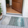 Piper Looms Chantille Abstract ACN2118 Teal Machine Washable Area Rug Scatter Outdoor Lifestyle Image Feature