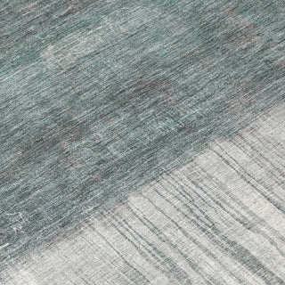 Piper Looms Chantille Abstract ACN2118 Teal Machine Washable Area Rug Swatch Image