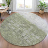 Piper Looms Chantille Abstract ACN2119 Fern Machine Washable Area Rug Round Lifestyle Image Feature