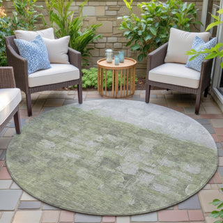 Piper Looms Chantille Abstract ACN2119 Fern Machine Washable Area Rug Round Outdoor Lifestyle Image Feature